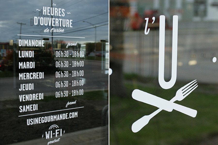 3399 : Usine Gourmande - Identité visuelle, imprimé et intérieur